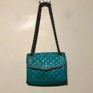 Rebecca Minkoff turquoise Quilted Affair shoulder Bag purse adjustable strap